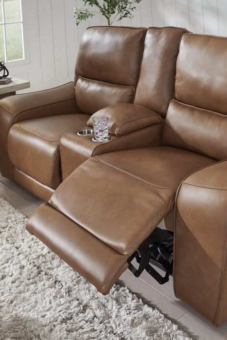 DeepWakes Power Reclining Loveseat with Console - Holmwood's Furniture & Design Center (Somersworth, NH)