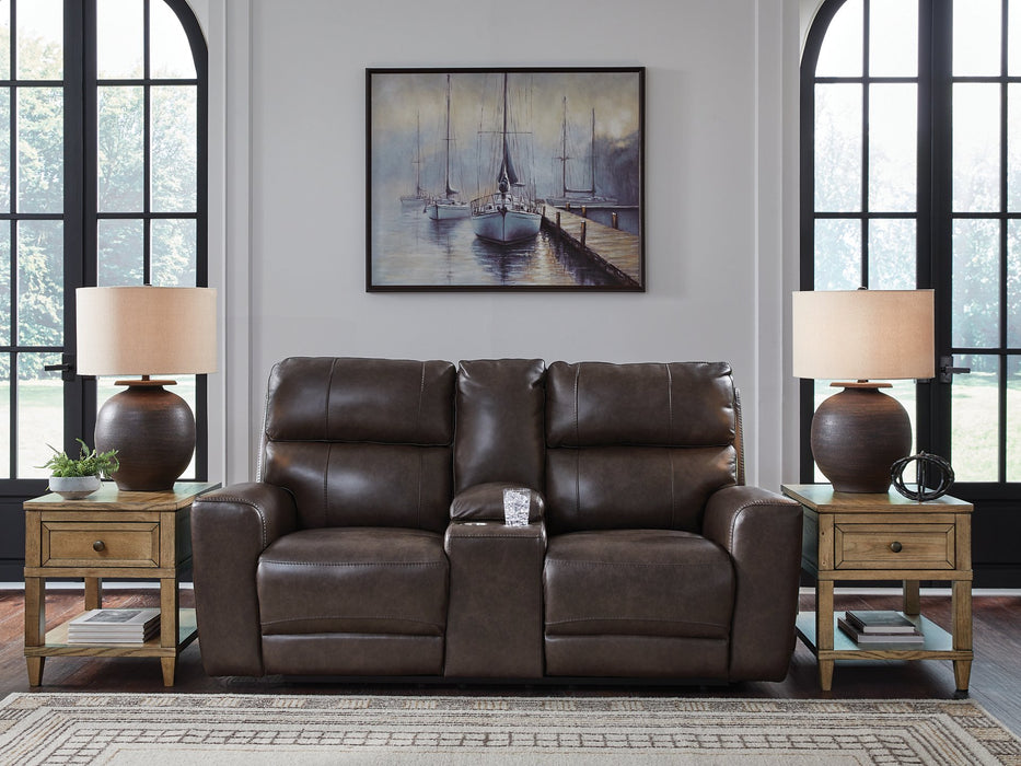 Crossplex Power Reclining Loveseat with Console - Holmwood's Furniture & Design Center (Somersworth, NH)