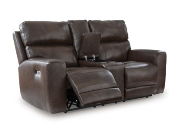 Crossplex Power Reclining Loveseat with Console - Holmwood's Furniture & Design Center (Somersworth, NH)