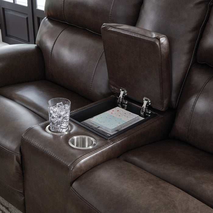 Crossplex Power Reclining Loveseat with Console - Holmwood's Furniture & Design Center (Somersworth, NH)