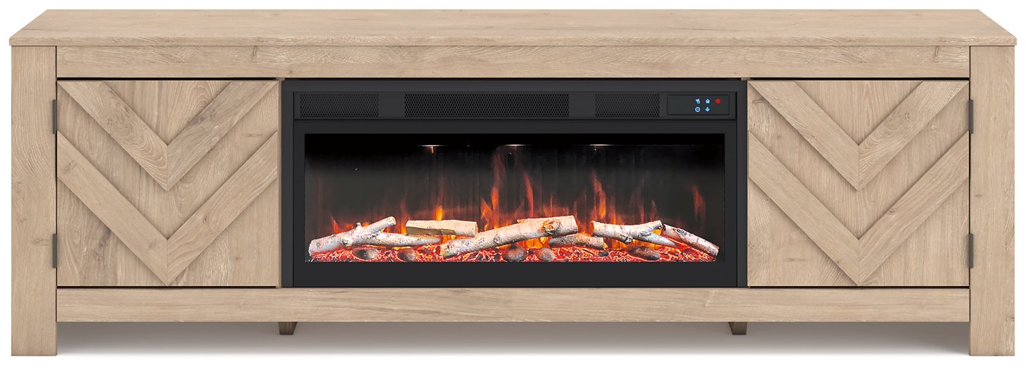 Cayboni 71" TV Stand with Electric Fireplace - Holmwood's Furniture & Design Center (Somersworth, NH)