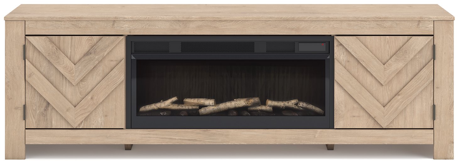 Cayboni 71" TV Stand with Electric Fireplace - Holmwood's Furniture & Design Center (Somersworth, NH)