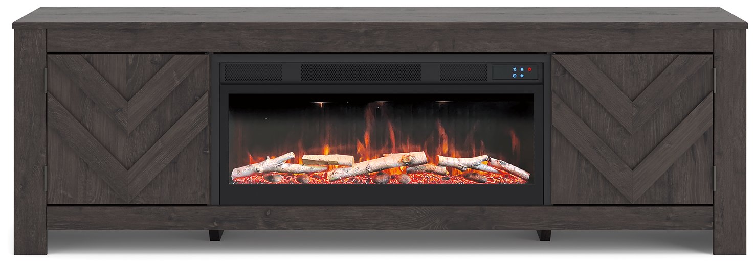 Cayboni 71" TV Stand with Electric Fireplace - Holmwood's Furniture & Design Center (Somersworth, NH)