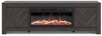 Cayboni 71" TV Stand with Electric Fireplace - Holmwood's Furniture & Design Center (Somersworth, NH)