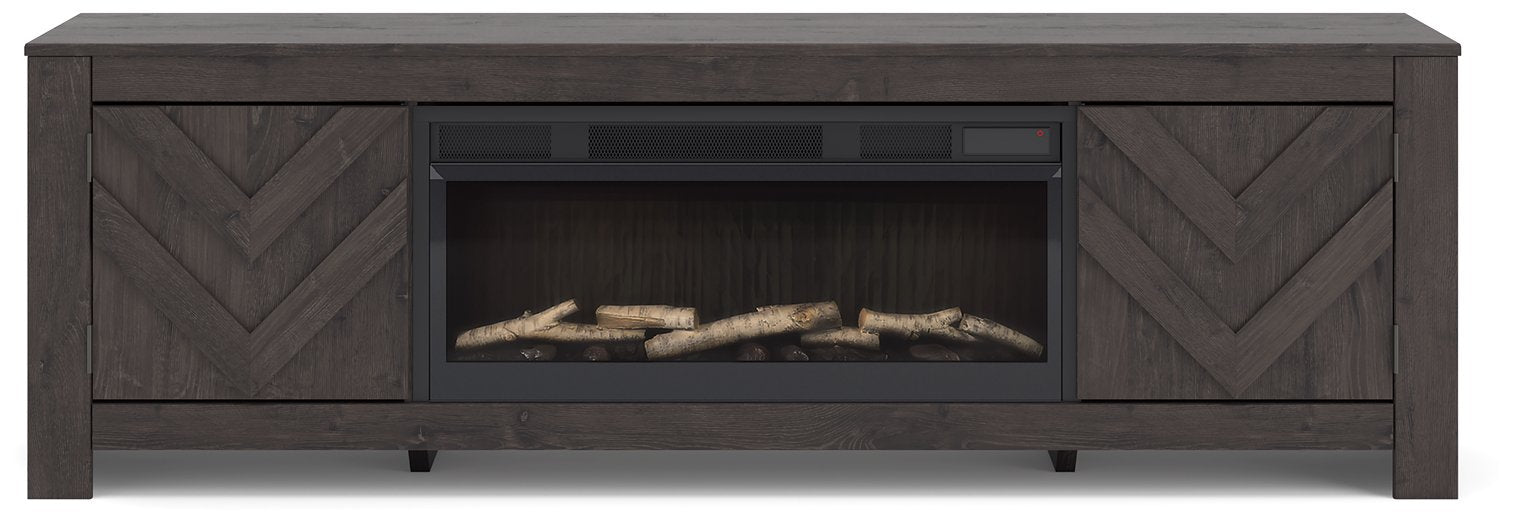 Cayboni 71" TV Stand with Electric Fireplace - Holmwood's Furniture & Design Center (Somersworth, NH)