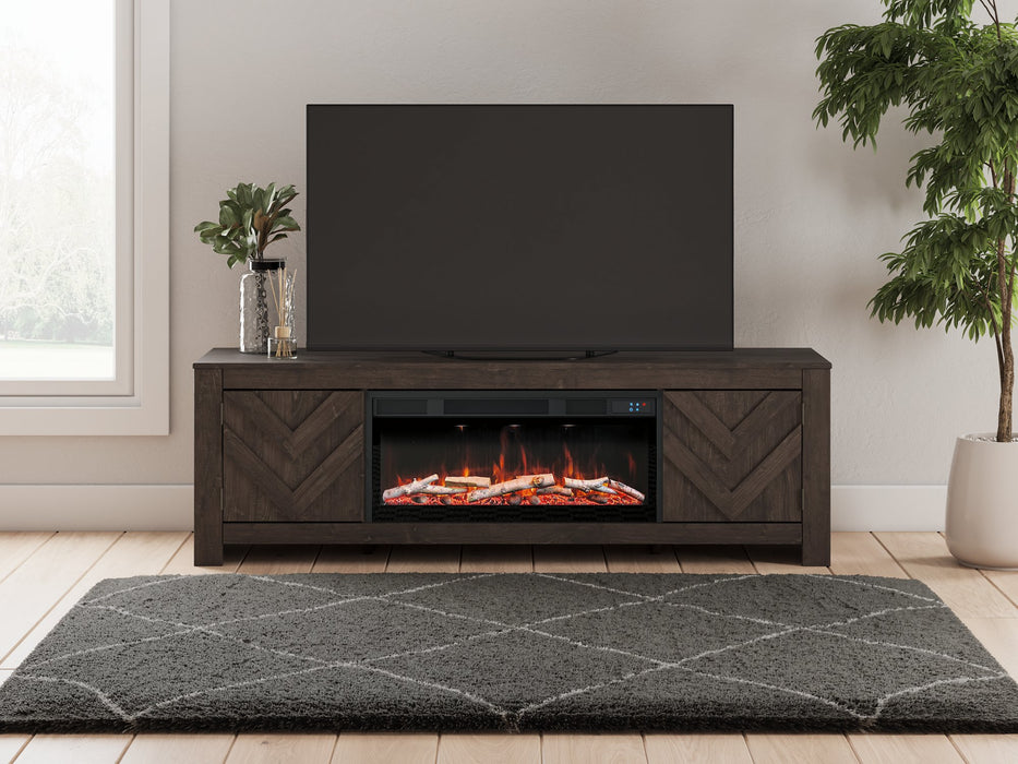 Cayboni 71" TV Stand with Electric Fireplace - Holmwood's Furniture & Design Center (Somersworth, NH)
