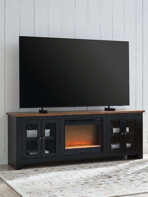 Wildenauer 76" TV Stand with Electric Fireplace - Holmwood's Furniture & Design Center (Somersworth, NH)
