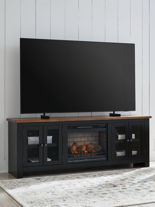 Wildenauer 76" TV Stand with Electric Fireplace - Holmwood's Furniture & Design Center (Somersworth, NH)