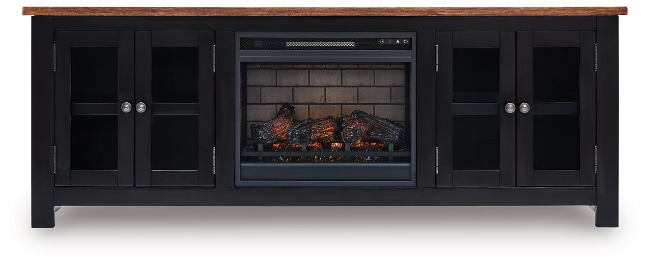 Wildenauer 76" TV Stand with Electric Fireplace - Holmwood's Furniture & Design Center (Somersworth, NH)