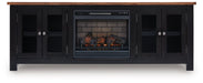 Wildenauer 76" TV Stand with Electric Fireplace - Holmwood's Furniture & Design Center (Somersworth, NH)