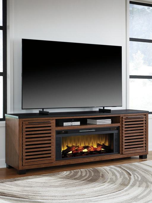 Kallari 84" TV Stand with Electric Fireplace - Holmwood's Furniture & Design Center (Somersworth, NH)