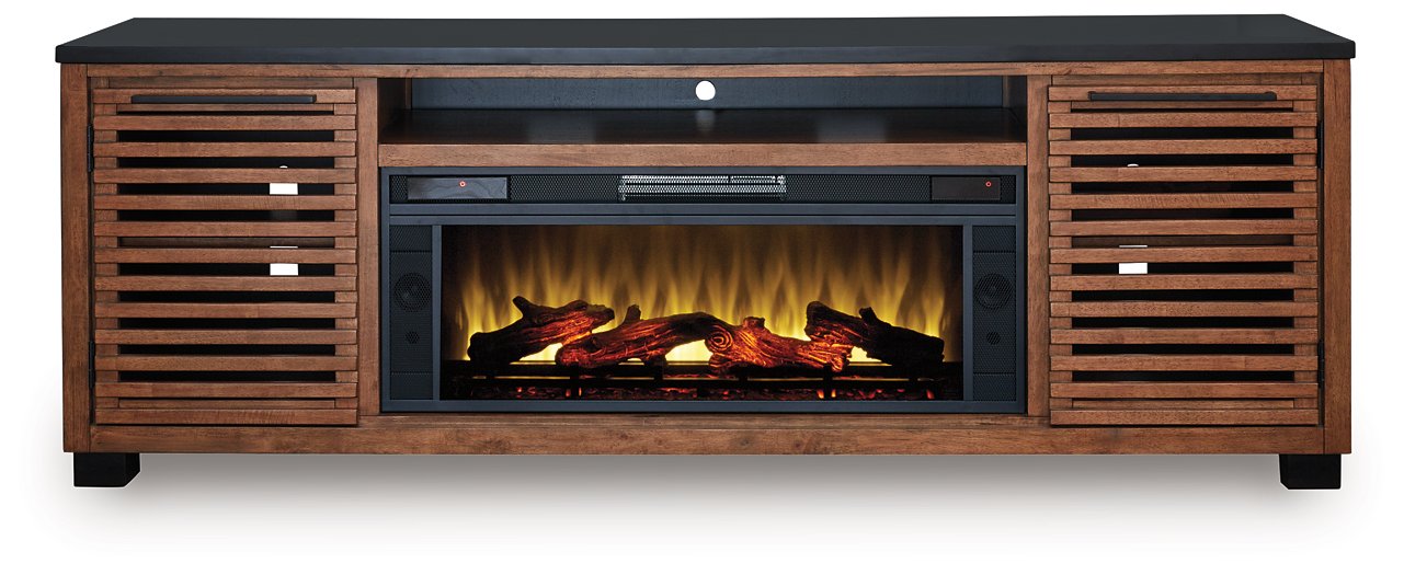 Kallari 84" TV Stand with Electric Fireplace - Holmwood's Furniture & Design Center (Somersworth, NH)