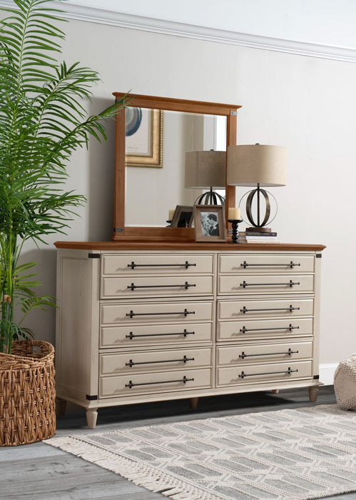 John Thomas Farmhouse Chic 6 Drawer Dresser in Bourbon & Biscuit image