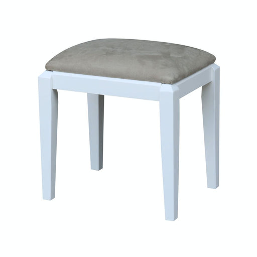 John Thomas Home Accents Upholstered Vanity Bench in White image