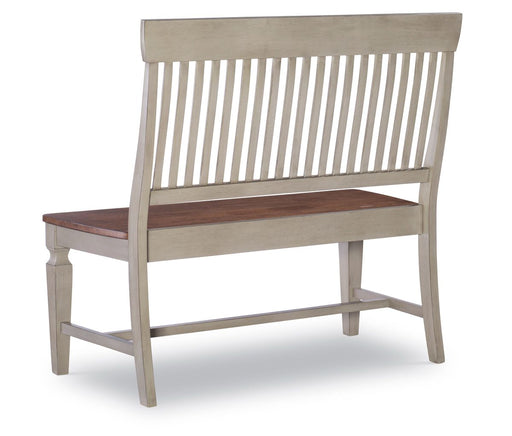 John Thomas Vista Slatback Bench in Hickory & Stone - Holmwood's Furniture & Design Center (Somersworth, NH)