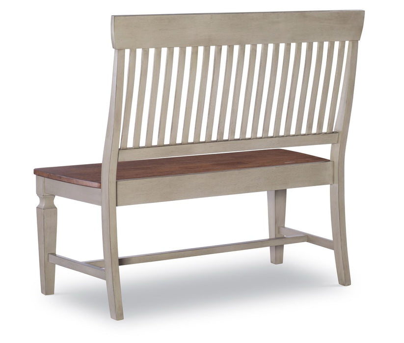 John Thomas Vista Slatback Bench in Hickory & Stone - Holmwood's Furniture & Design Center (Somersworth, NH)