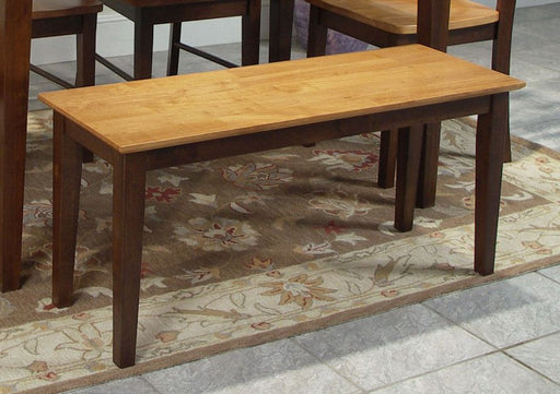 John Thomas Furniture Dining Essentials Bench in Cinnamon/Espresso - Holmwood's Furniture & Design Center (Somersworth, NH)