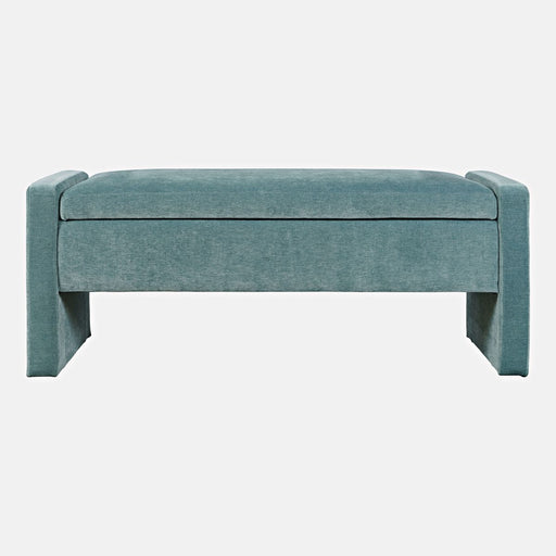 Jofran Braun 48" Contemporary Upholstered Modern Bedroom Hallway Storage Bench in Blue image
