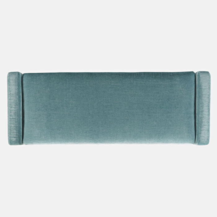 Jofran Braun 48" Contemporary Upholstered Modern Bedroom Hallway Storage Bench in Blue - Holmwood's Furniture & Design Center (Somersworth, NH)
