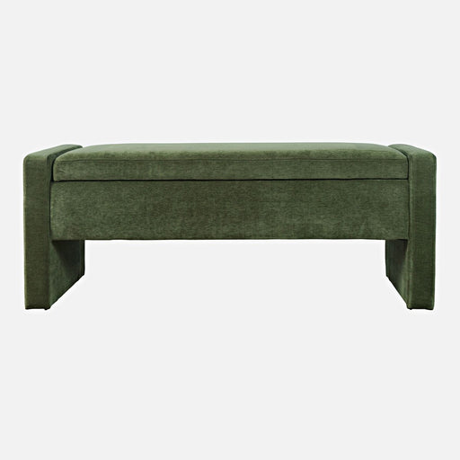 Jofran Braun 48" Contemporary Upholstered Modern Bedroom Hallway Storage Bench in Forest image