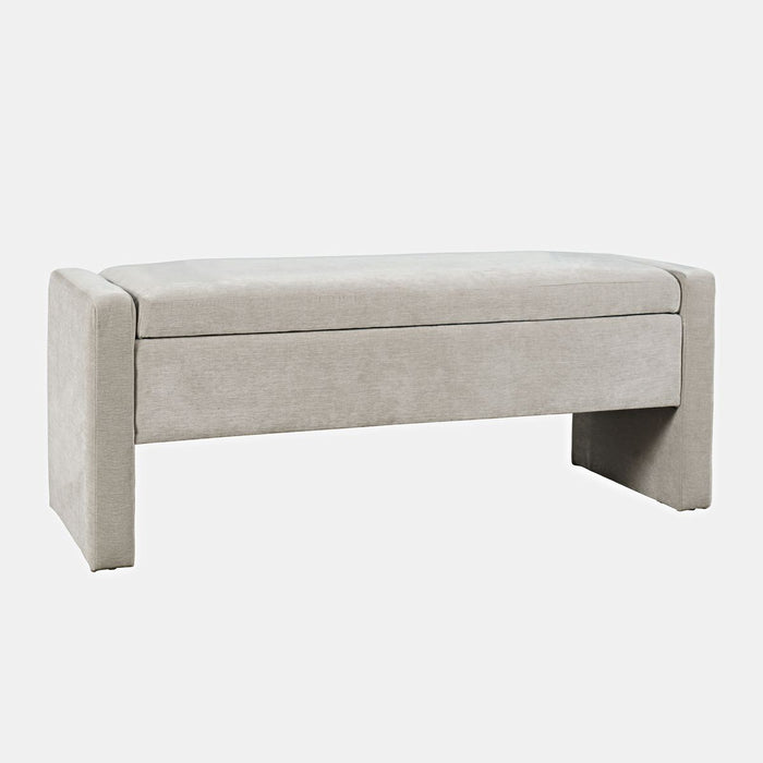 Jofran Braun 48" Contemporary Upholstered Modern Bedroom Hallway Storage Bench in Grey - Holmwood's Furniture & Design Center (Somersworth, NH)