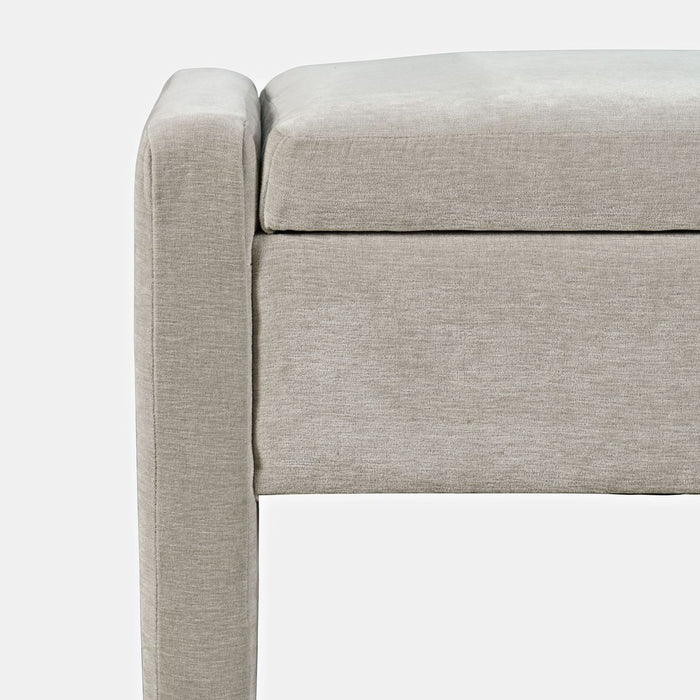 Jofran Braun 48" Contemporary Upholstered Modern Bedroom Hallway Storage Bench in Grey - Holmwood's Furniture & Design Center (Somersworth, NH)