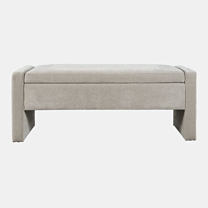 Jofran Braun 48" Contemporary Upholstered Modern Bedroom Hallway Storage Bench in Grey image