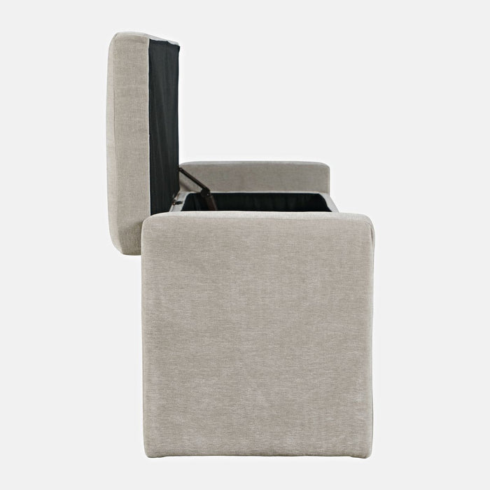 Jofran Braun 48" Contemporary Upholstered Modern Bedroom Hallway Storage Bench in Grey - Holmwood's Furniture & Design Center (Somersworth, NH)