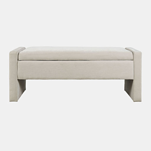 Jofran Braun 48" Contemporary Upholstered Modern Bedroom Hallway Storage Bench in Natural image