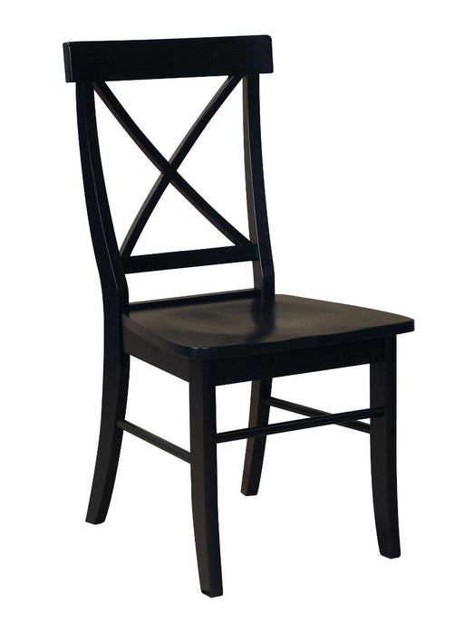 John Thomas Furniture Dining Essentials X Back Side Chair (Set of 2) in Black - Holmwood's Furniture & Design Center (Somersworth, NH)