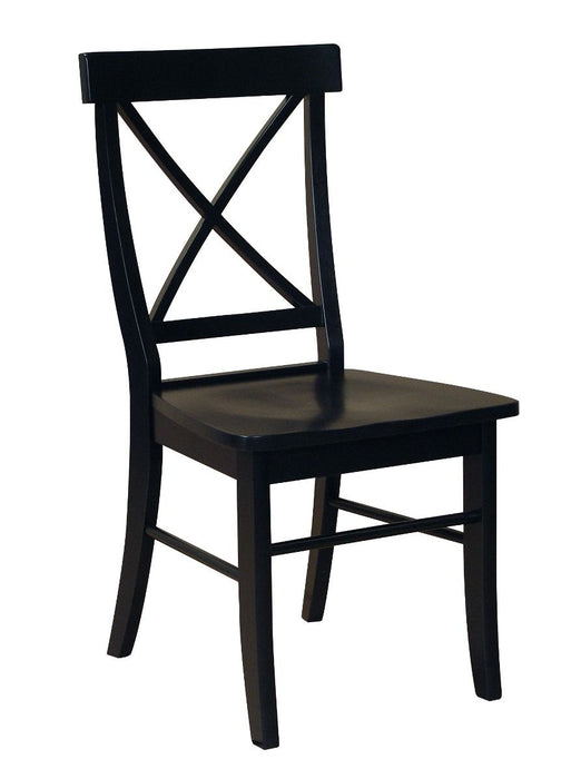 John Thomas Furniture Dining Essentials X Back Side Chair (Set of 2) in Black - Holmwood's Furniture & Design Center (Somersworth, NH)