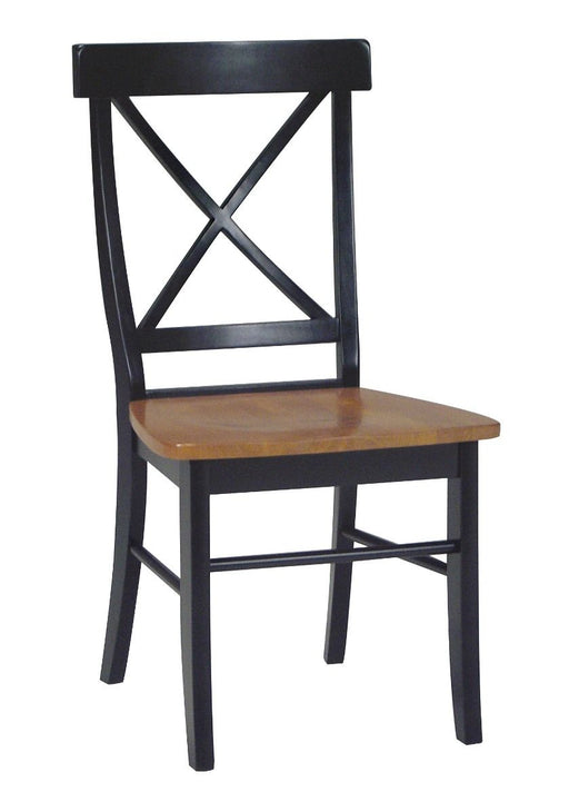 John Thomas Furniture Dining Essentials X Back Side Chair (Set of 2) in Black/Cherry - Holmwood's Furniture & Design Center (Somersworth, NH)