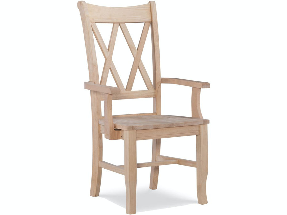 John Thomas Unfinished Double X-Back Arm Chair image