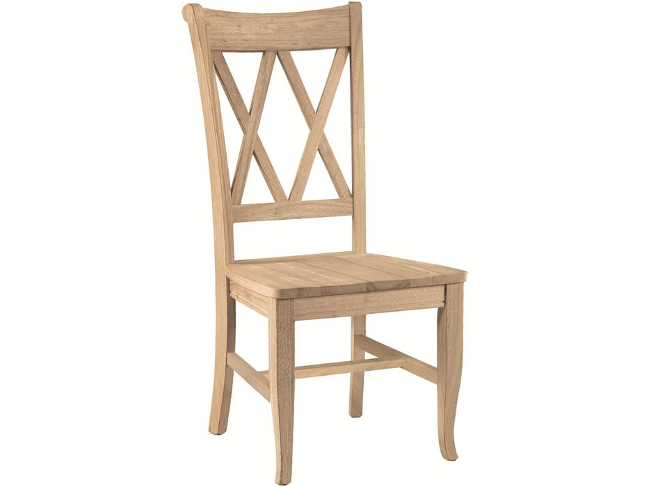 John Thomas Unfinished Double X-Back Side Chair - Holmwood's Furniture & Design Center (Somersworth, NH)