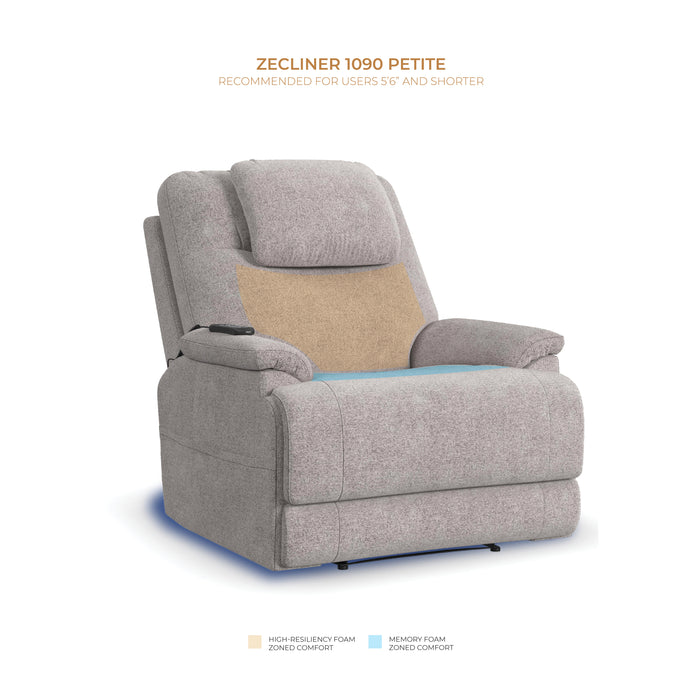 Zecliner Model 2 Petite Latitudes Power Sleep Recliner with Power Headrest & Lumbar - Holmwood's Furniture & Design Center (Somersworth, NH)