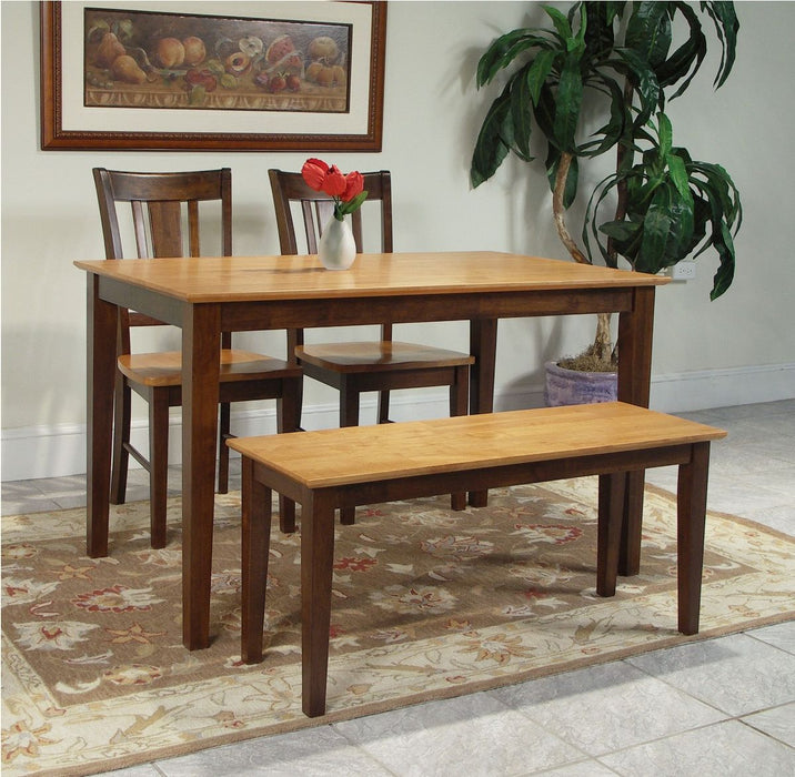 John Thomas Furniture Dining Essentials Bench in Cinnamon/Espresso - Holmwood's Furniture & Design Center (Somersworth, NH)