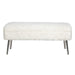 Jofran Huggy Luxury Plush Faux Fur Upholstered Storage Bench in Natural image