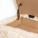 Jofran Huggy Luxury Plush Faux Fur Upholstered Storage Bench in Sand - Holmwood's Furniture & Design Center (Somersworth, NH)