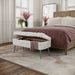 Jofran Huggy Luxury Plush Faux Fur Upholstered Storage Bench in Natural - Holmwood's Furniture & Design Center (Somersworth, NH)