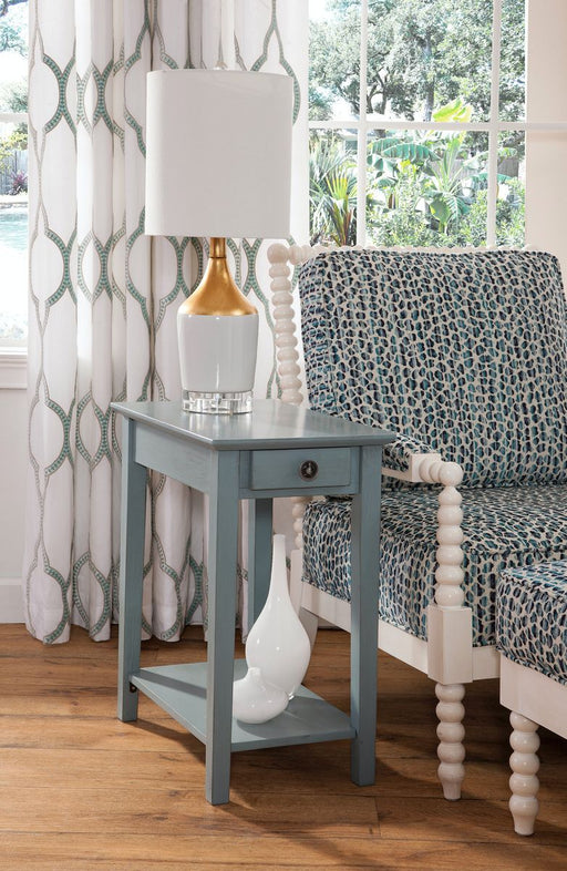 John Thomas Destinations Narrow End Table in Ocean Blue - Holmwood's Furniture & Design Center (Somersworth, NH)