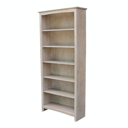 John Thomas Furniture Home Accents 72" Shaker Bookcase w/ a Pair of Bookcase Doors in Taupe Gray - Holmwood's Furniture & Design Center (Somersworth, NH)