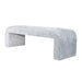 Jofran Sophia Modern Luxury Curved Upholstered Jacquard Bench - Large in Blue - Holmwood's Furniture & Design Center (Somersworth, NH)