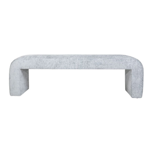Jofran Sophia Modern Luxury Curved Upholstered Jacquard Bench - Large in Blue image