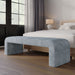 Jofran Sophia Modern Luxury Curved Upholstered Jacquard Bench - Large in Blue - Holmwood's Furniture & Design Center (Somersworth, NH)