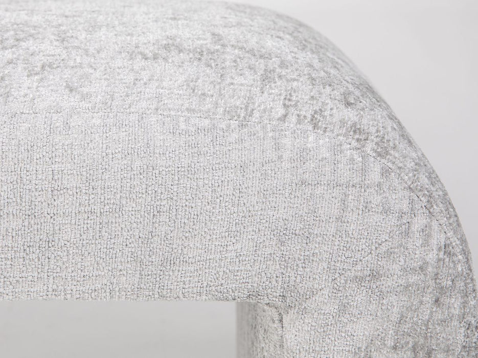 Jofran Sophia Modern Luxury Curved Upholstered Jacquard Bench - Large in Grey - Holmwood's Furniture & Design Center (Somersworth, NH)