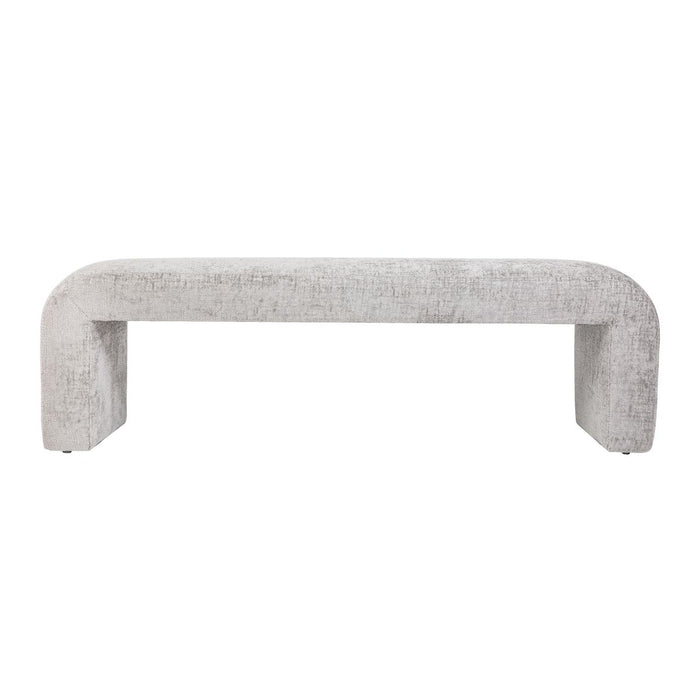 Jofran Sophia Modern Luxury Curved Upholstered Jacquard Bench - Large in Grey image