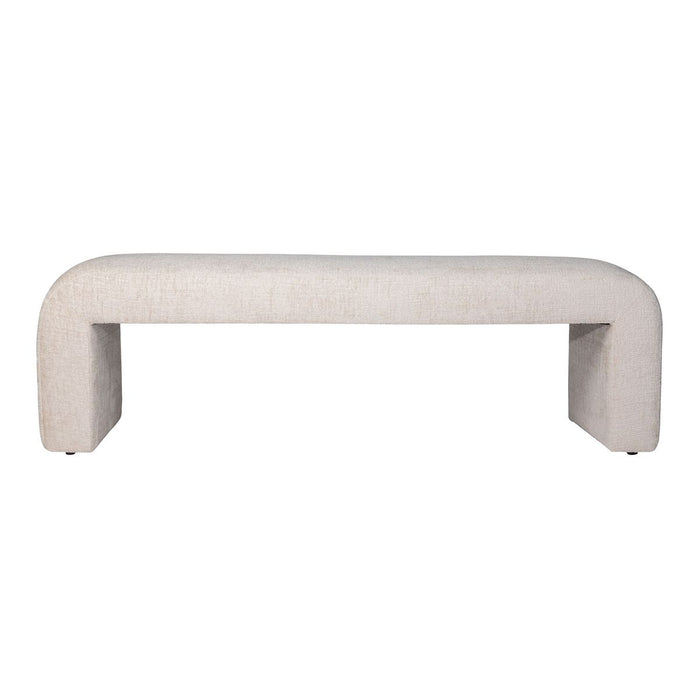 Jofran Sophia Modern Luxury Curved Upholstered Jacquard Bench - Large in Natural image