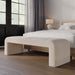 Jofran Sophia Modern Luxury Curved Upholstered Jacquard Bench - Large in Natural - Holmwood's Furniture & Design Center (Somersworth, NH)
