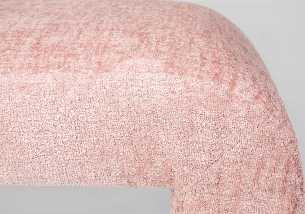 Jofran Sophia Modern Luxury Curved Upholstered Jacquard Bench - Large in Pink - Holmwood's Furniture & Design Center (Somersworth, NH)