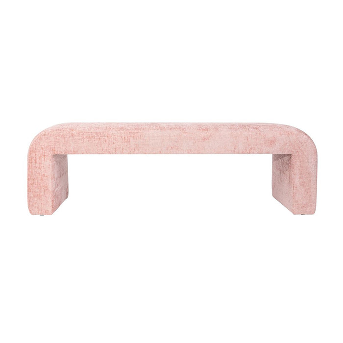 Jofran Sophia Modern Luxury Curved Upholstered Jacquard Bench - Large in Pink image